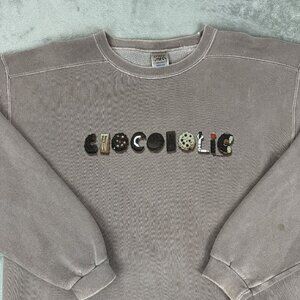 Vintage Crazy Shirt Chocoholic Sweatshirt Oversized Brown Crewneck Pullover USA